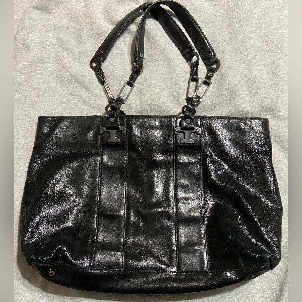 Used Black Tory Burch tote style purse